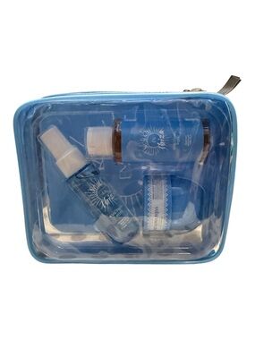 Blue Clear Travel Cosmetic Bag with Mini Skincare Set